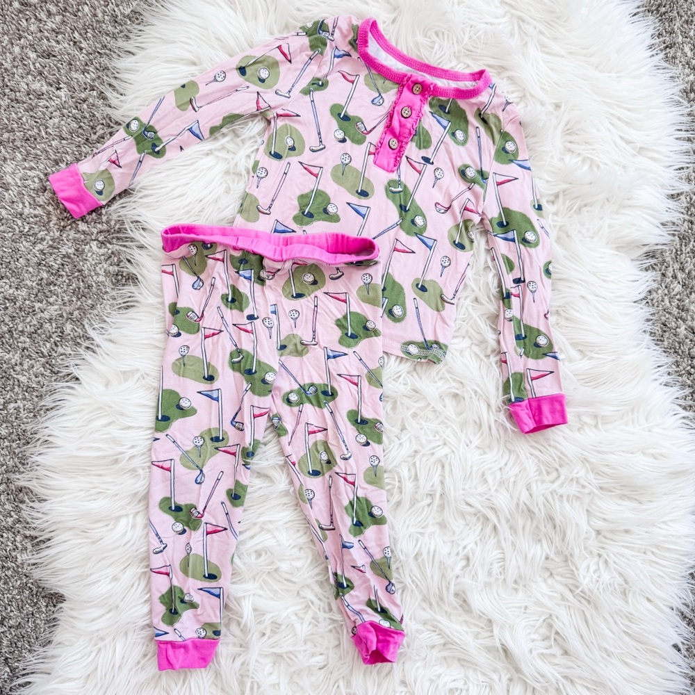 Mud Pie | Pink Golf Toddler Pajamas